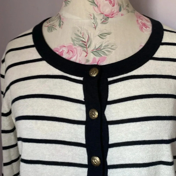 Frenchi stripped button down cardigan size XL - Picture 3 of 11